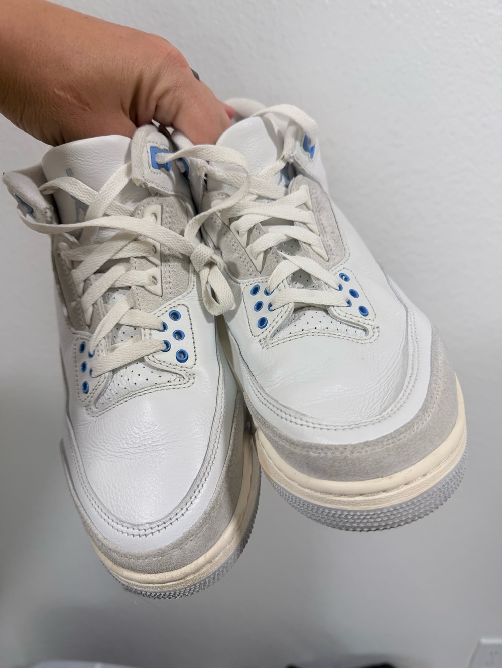 Jordan retro 3 white and blue - Picture 7 of 9